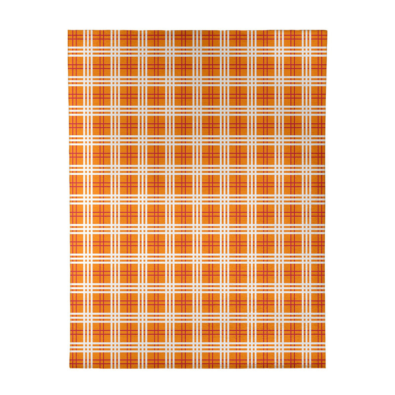 Tapis à carreaux orange, Rectangle 9 pi x 12 pi