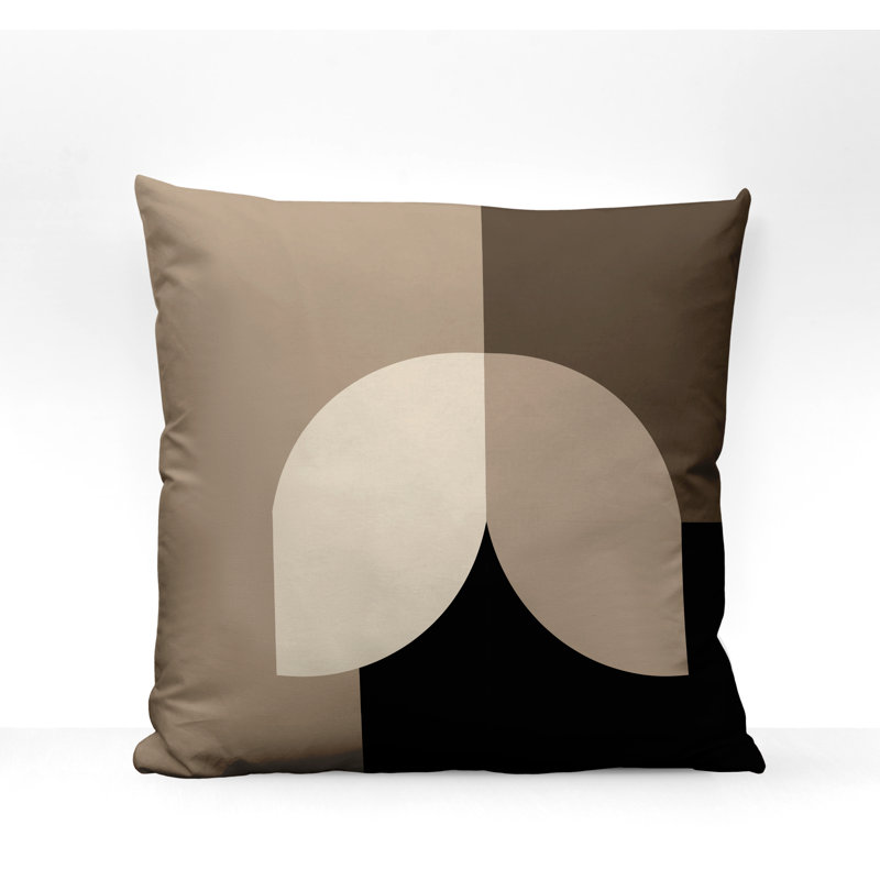 Coussin décoratif intérieur / extérieur en polyester filé Nini, Beige, 15 po x 15 po