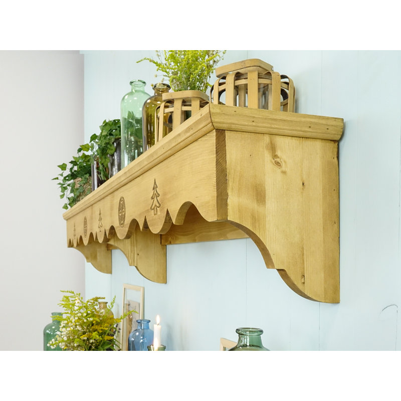 Oroville Spruce Solid Wood Bracket Shelf