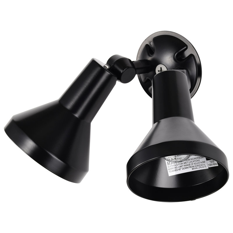  Chaidez 2 Light 15" Outdoor Security Flood Light, Black