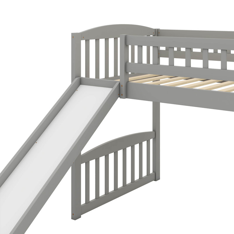 Twin-Size Loft Bed Showcasing A Slide