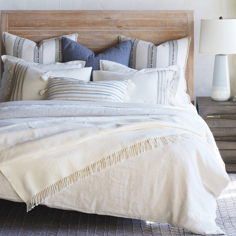 Aoki Tassels Linen Reversible Throw Pillow