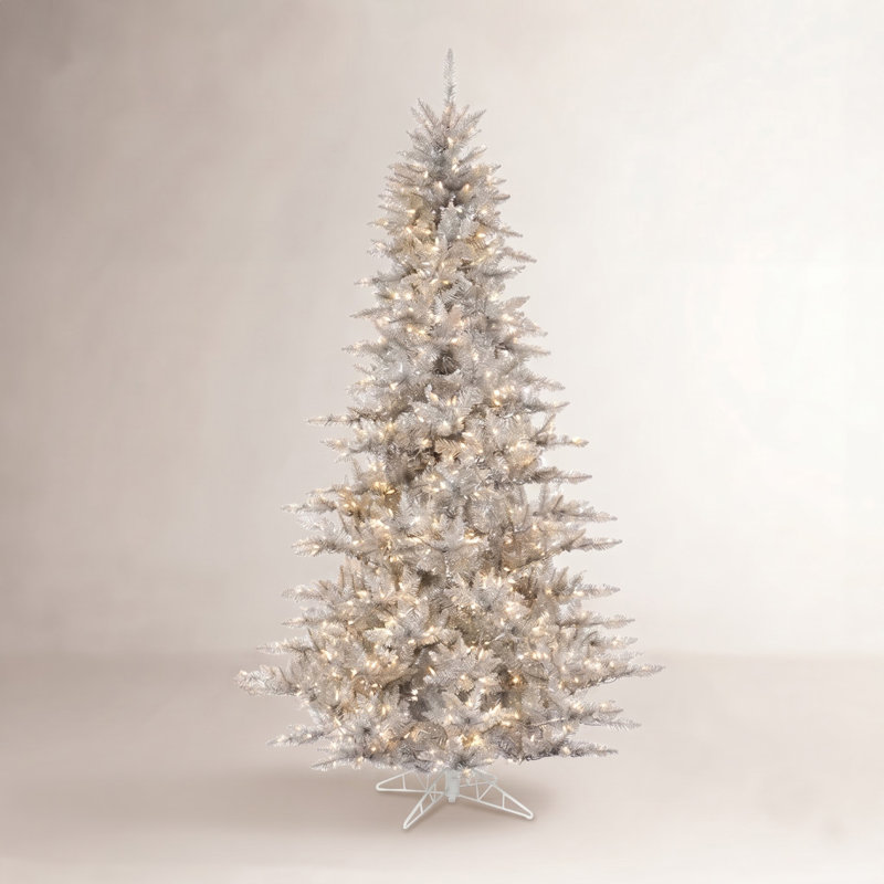 Tinsel Silver Fir Artificial Christmas Tree, 7.5' H