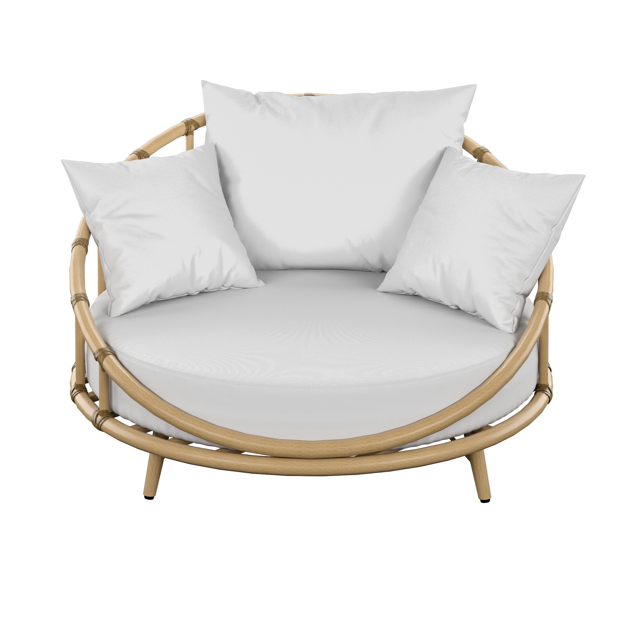 Olu bamboo round 2024 patio daybed with cushions