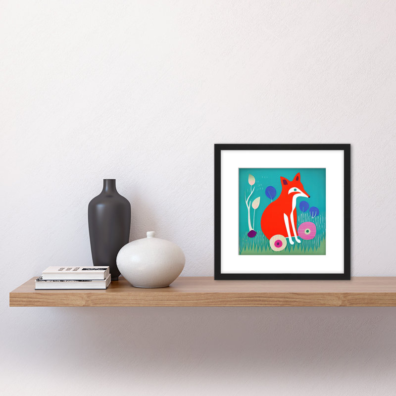 Boho Fox Retro Forest - Single Picture Frame Print