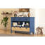 Console rétro avec 3 tiroirs et paniers tissés, idéale pour le rangement et le décor de l'entrée, du couloir et du salon-859641916