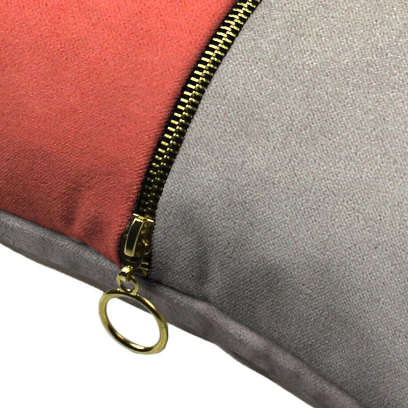 Rectangular Throw Pillow Cover, Coral/Beige
