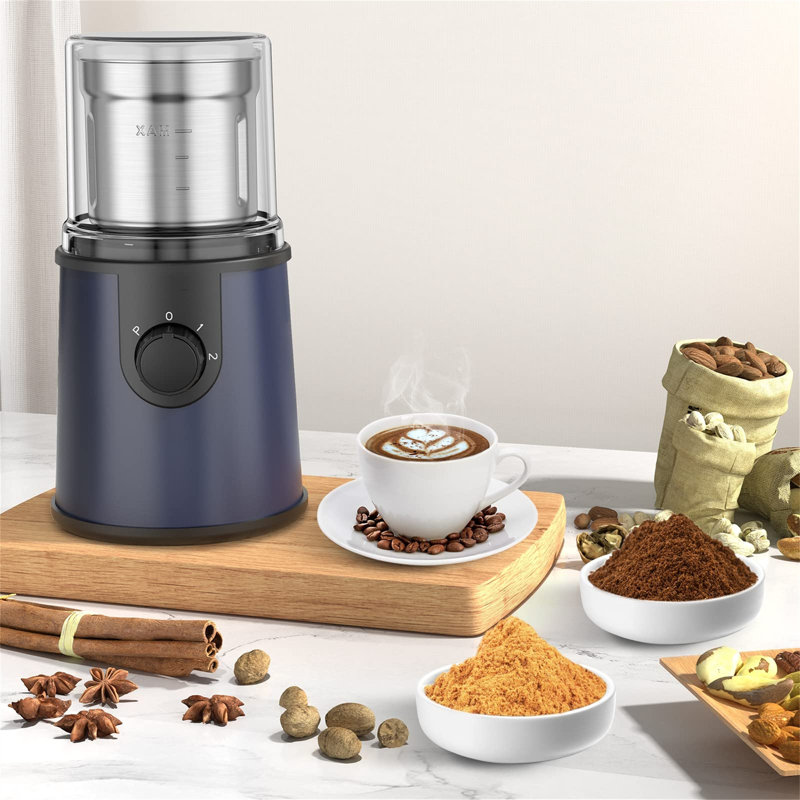 Chengdu Menghejia Technology Co., Ltd. Stainless Steel Electric Blade Coffee Grinder, Blue