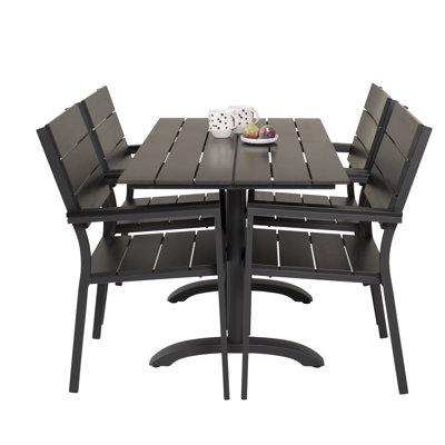 Devansh 4 - Person Patio Dining Set with Rectangular Table