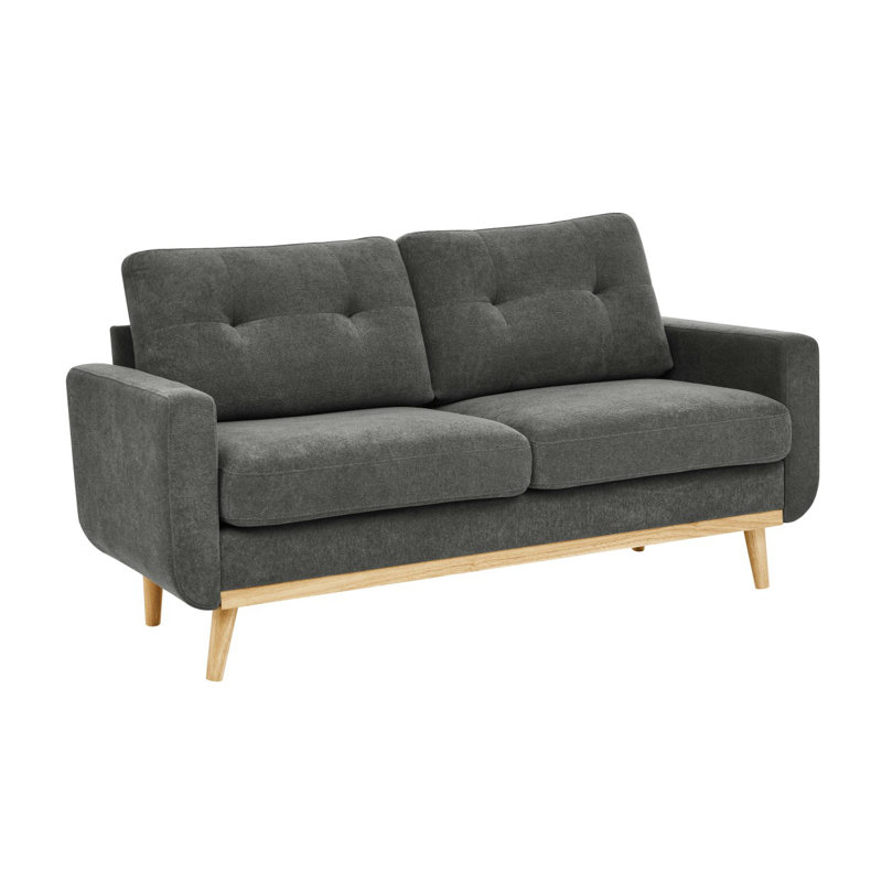 Canapé capitonné 67,7 po de largeur Mid-Century avec pieds en bois