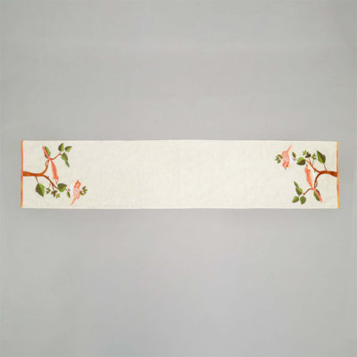 Chemin de table brodé Bird
