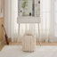 060-Chenille, tabouret de maquillage avec repose-pieds