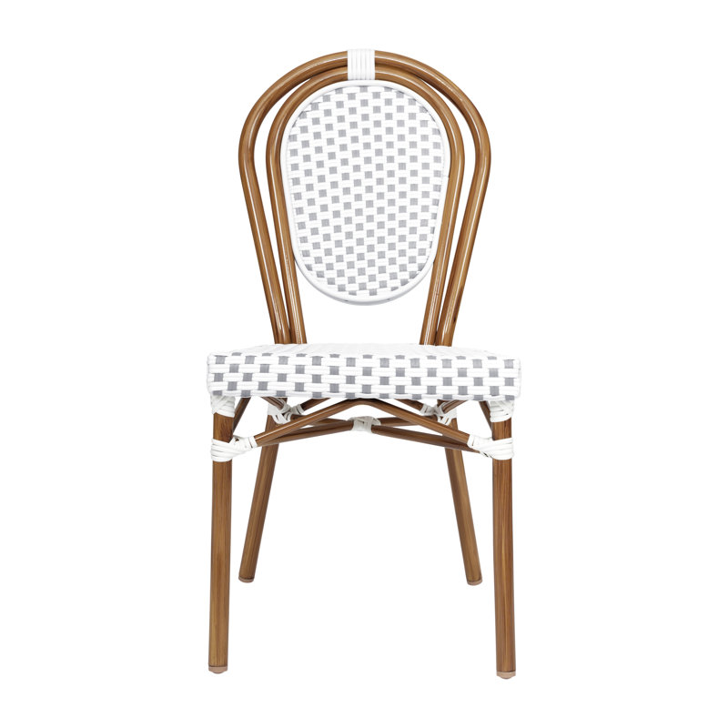 Chaises Paris empilables Cloquet, Blanc / gris / naturel, 1