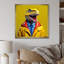 Jaune et bleu, premier dinosaure à la mode - art de mur de dinosaure-2102205566-2102205565