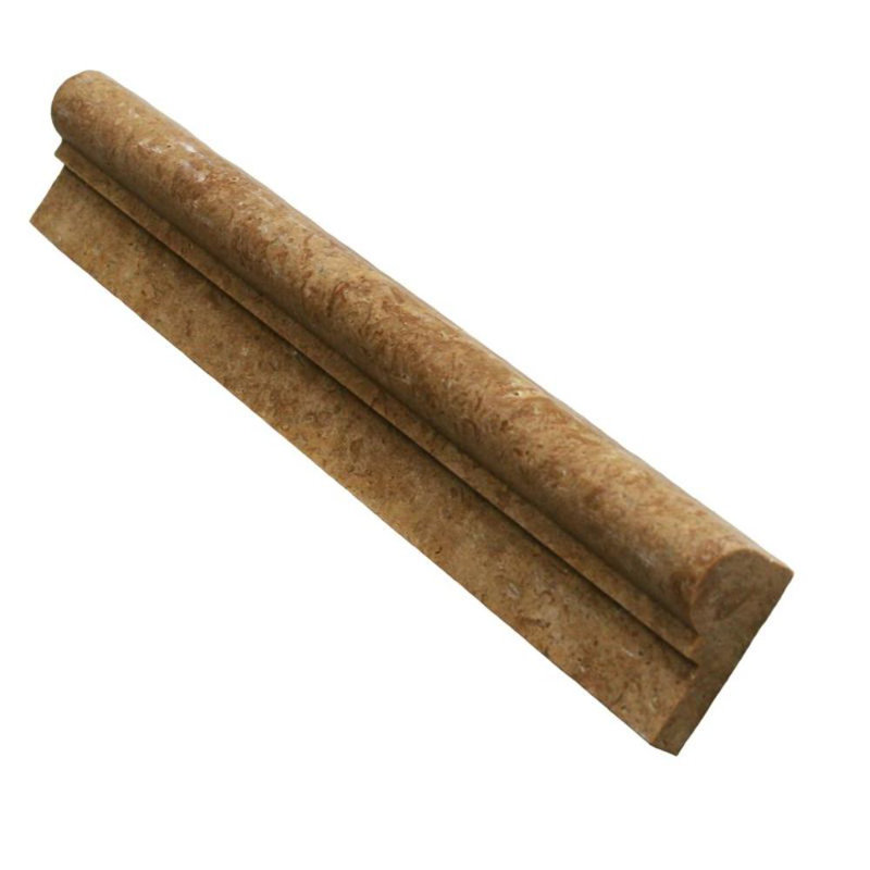 12" x 2" Honed Travertine Chair Rail Tile Trim in Brown