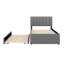 Lit plateforme tapissier simple avec lit gigogne Teddy-1153022011