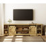 Laziza 78.6" W TV Stand for TVs up to 85" with Sliding Barn Doors and Open Storage