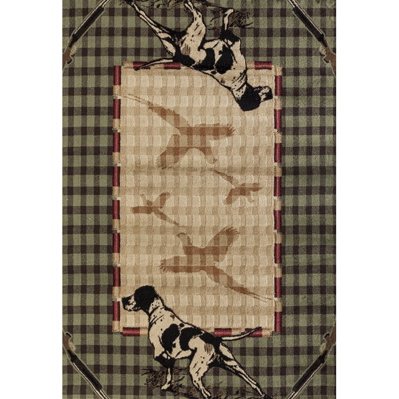 Tapis vert / beige Pippen, Rectangle 5 pi 3 po x 7 pi 2 po