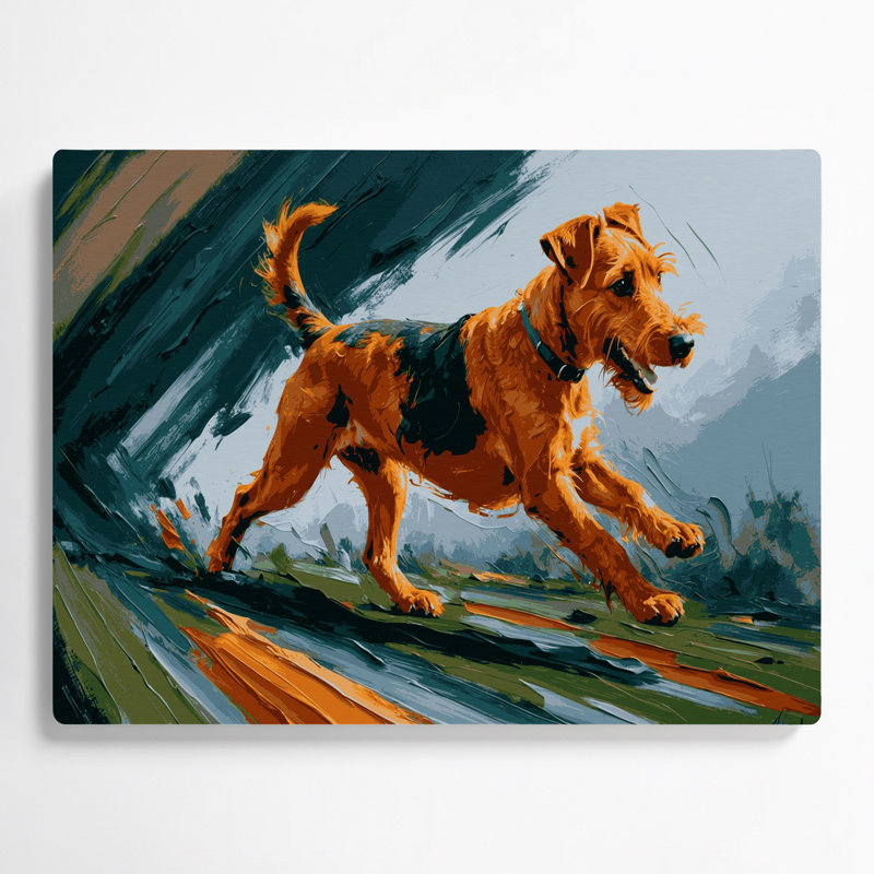 Dogs Irish Terrier, art mural en métal brun, H 12 po x l 18 po