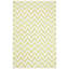 Tapis vert / ivoire en laine et coton tissé à la main Dhurries-418514647