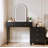 Dressing table with mirror, dressing table with charging station and adjustable cabinet, modern dressing table with 3 drawers for bedroom and dressing room-139023144