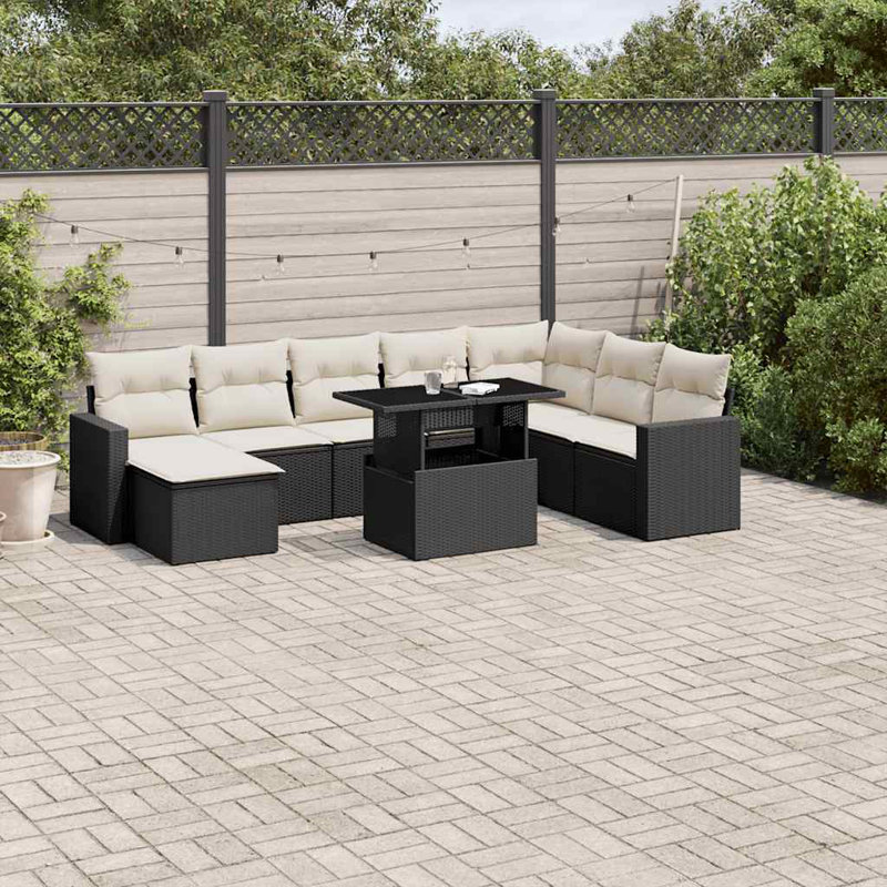 Grand canapé modulaire en rotin PE Vidaxl