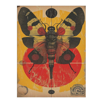 Multicolor Winged Bug Patterned Woven Base Modern Decorative Rug