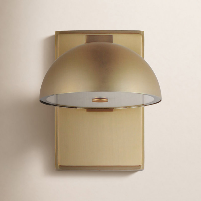 Dremann LED Wall Light, Gold, 7" H x 6" W x 7.75" D