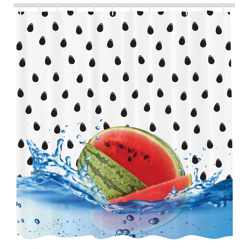Watermelon Shower Curtain Set + Hooks, 69" H x 105" W