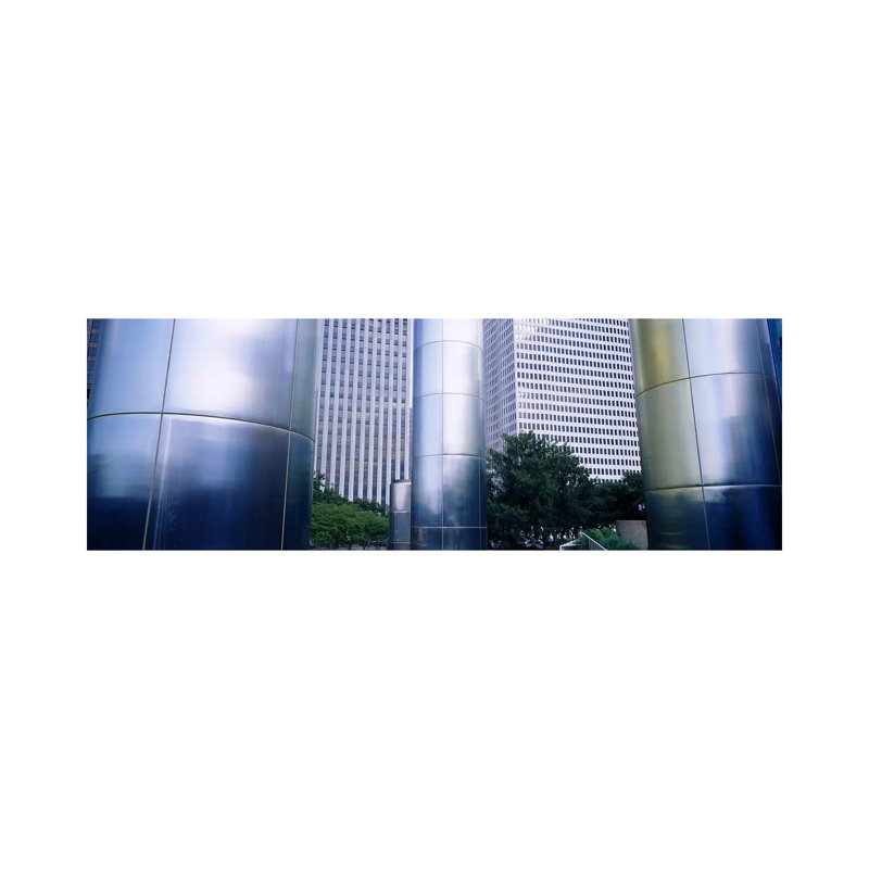 Columns of a Building, Downtown District, Houston, Texas, USA 1 Piece Wrapped Canvas Panoramic Wall Art