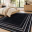 Tapis noir antidérapant à revers pointillé lavable à la machine-510091551