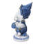 Figurine de dieu éléphant bleu et blanc dansant Ganesha avec tambour Mridangam