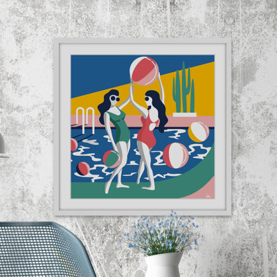 « pool side attractions », impression encadrée