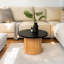 Table basse ronde en bois massif