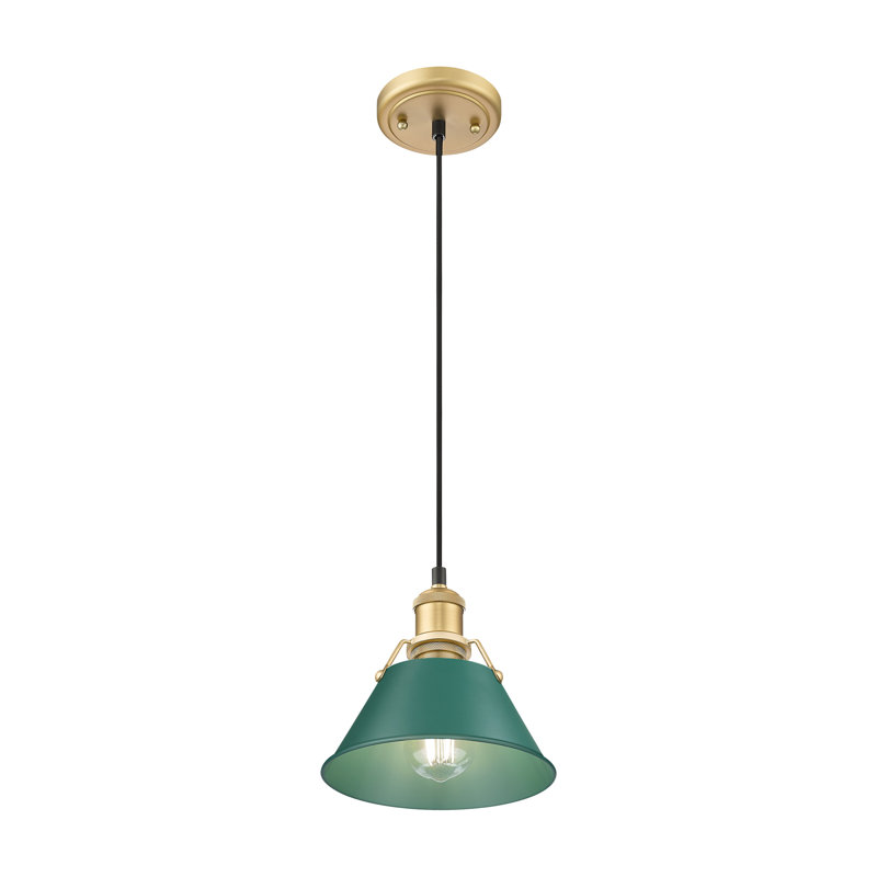 Petit luminaire suspendu Akifumi avec pin vert, Bronze champagne brossé, H 129 po x l 7,5 po x P 7,5 po