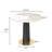 Modern Negotiation Table - 85Cm Black Sintered Stone Top, Black Wooden Legs With Golden Metal Base(Only The Negotiation Table)