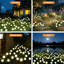 Paquet de 4 lumières de jardin extérieures décoratives BAOKALER, 8 lumières de luciole solaire imperméables, fil de fer à haute flexibilité avec base d'ampoule robuste, conception d'ampoule ronde blanc chaud