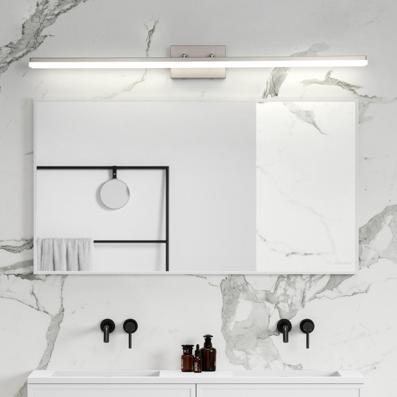 Alfonza 1-Light Dimmable LED Bath Bar, Brushed Nickel, Cold White 5000K, 47.24" W