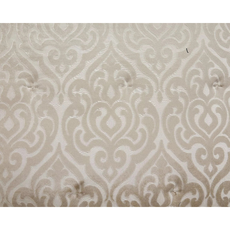 Wanston Velvet Bedspread with Pillow Shams, Beige, Double Bedspread+ 2 Standard Shams