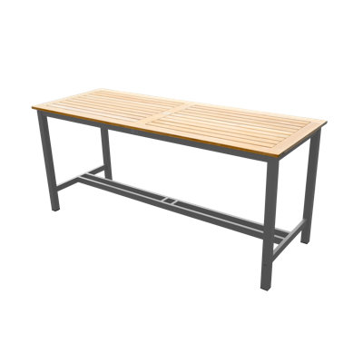 Narrow Counter Height 82" Teak and Aluminum Table