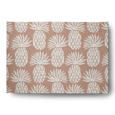 Tapis d'intérieur / extérieur à tissage plat floral Florus