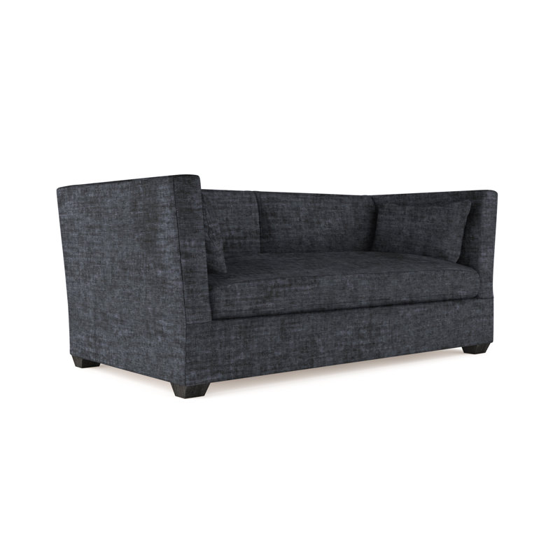 Canapé Rivington, H 31 po x l 84 po x P 37 po, Velours écrasé graphite, Ébène