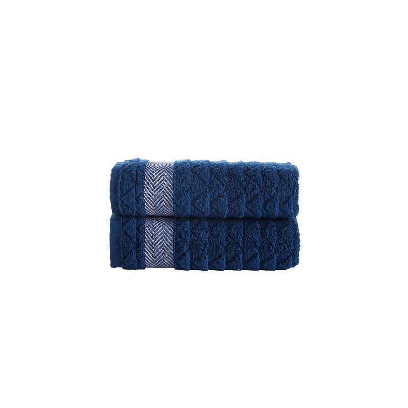 Turkish Cotton Plush Hand Towel, Navy