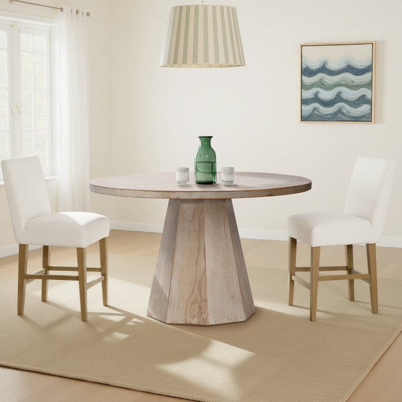 Tasse Pine Round Unfinished Solid Wood Dining Table
