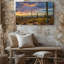 Toile, "Un vaste paysage désertique au coucher du soleil avec une variété d'art mural"-476889954
