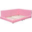 Lit plateforme double tapissier avec, bois de pin massif à DEL +, pas de sommier tapissier requis, étapes d'assemblage pratiques, construction robuste, support de lattes de matelas, processus sans effort-266474378