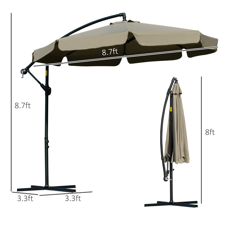 Parasol en porte-à-faux 104,25 po Fazil, Brun