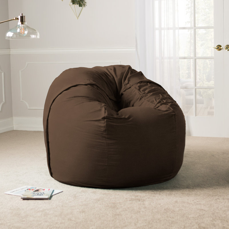 Saxx 5 Foot Large Bean Bag Chair w/ Removable Cover, Chocolate Microsuede 