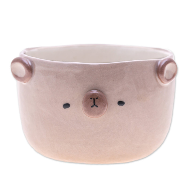 Dakota Fields Handmade Bear Blossoming Ceramic Flower Pot