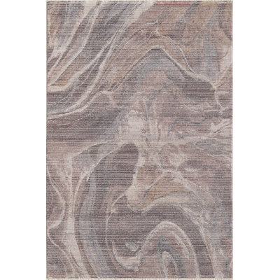 Tapis performance tissé à la machine en marbre Adele - rosé / gris - 7 pi 10 po x 9 pi 10 po